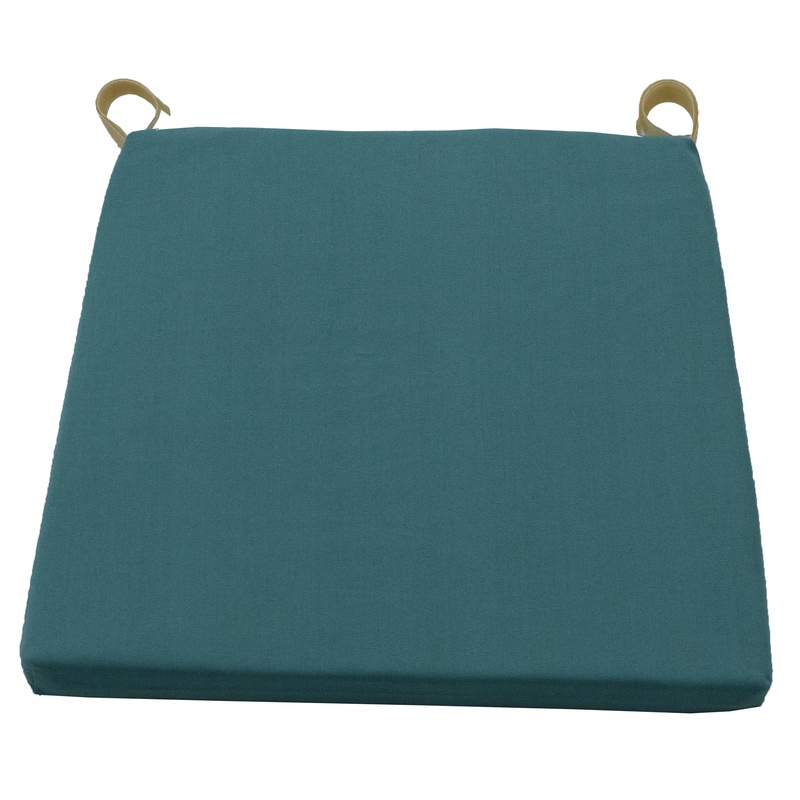 Mr Pouf Μαξιλάρι Καρέκλας - Velcro Acrylic Πετρόλ 40/35x40x4 100% POLYESTER - WATER REPELLENT