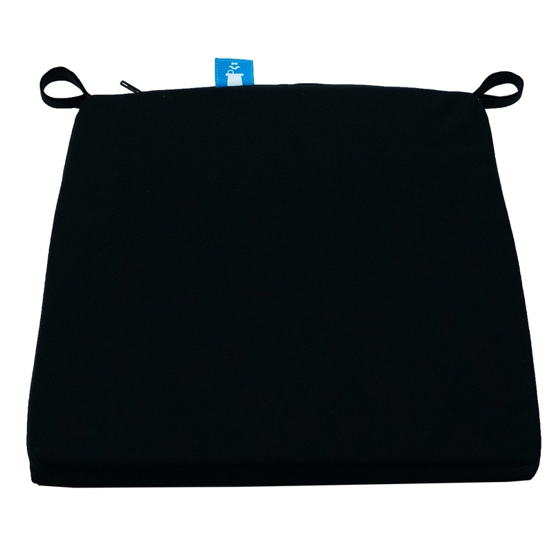 Mr Pouf Μαξιλάρι Καρέκλας - Velcro Acrylic Μαύρο 40/35x40x4 100% POLYESTER - WATER REPELLENT